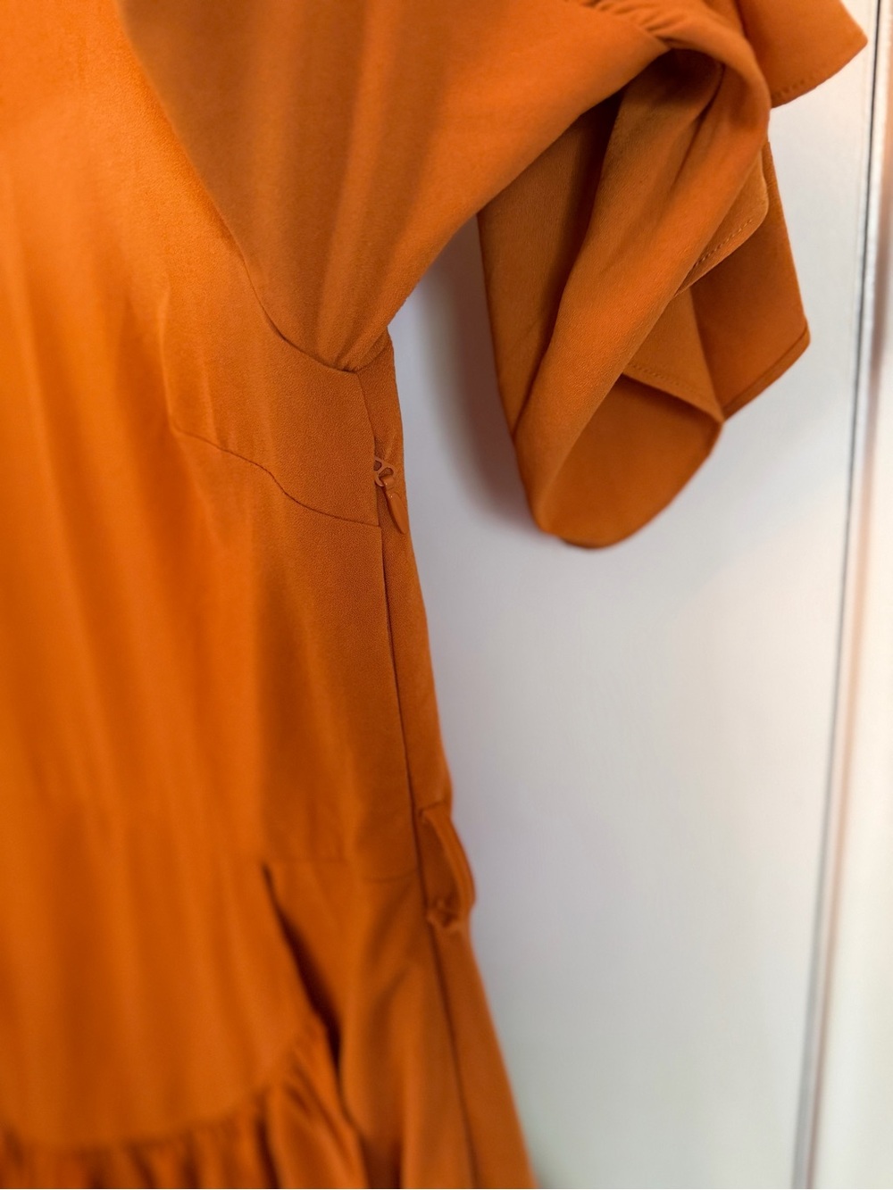 Ina Rust Orange Ruffle Midi Dress - Picture 4 of 11